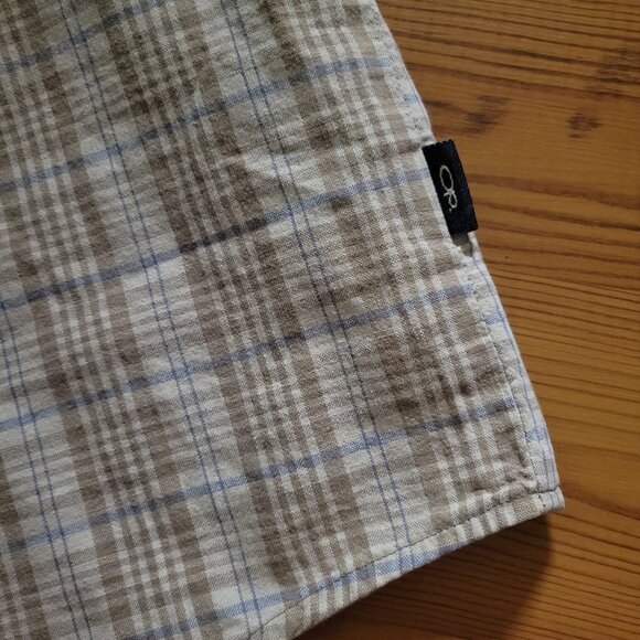 Ocean Pacific Short Sleeve Button Front Plaid Shirt LARGE - Picture 3 of 7